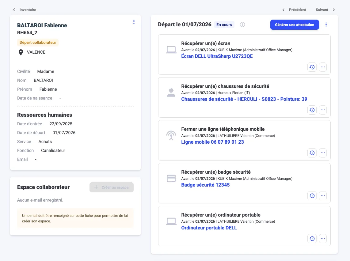 Processus d'onboarding et offboarding dans Fleezy